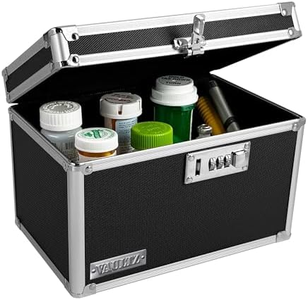 Vaultz Locking Medicine Box with Combination Lock, Large