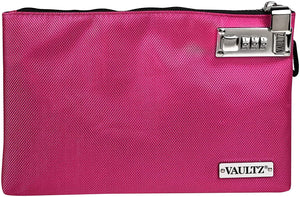 Vaultz Locking Accessories Pouch, 7x10, Pink