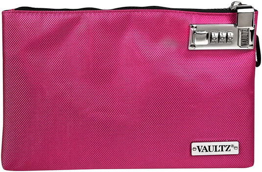 Vaultz Locking Accessories Pouch, 7x10, Pink
